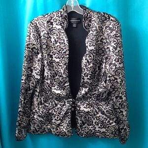 Connected apparel black and white floral jacket